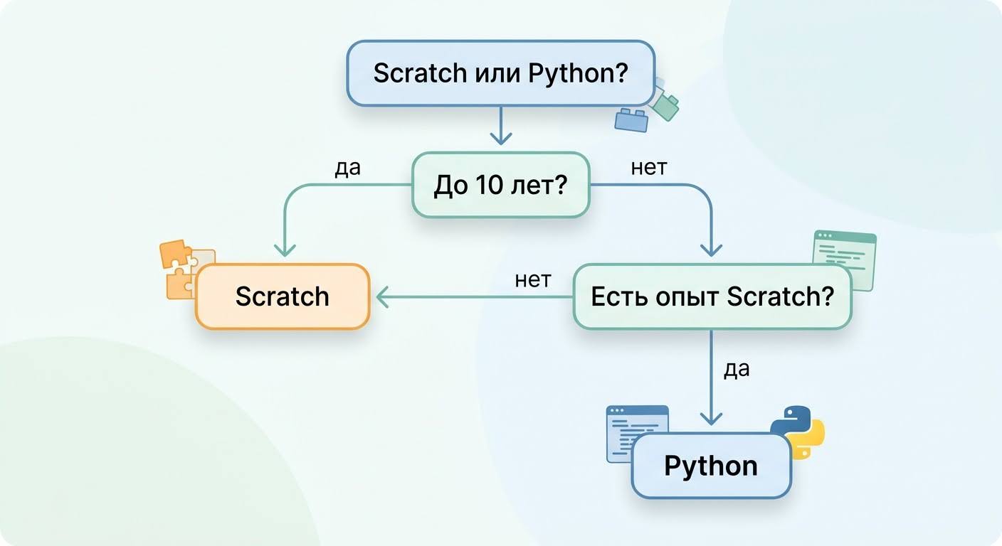 Дерево решений: Scratch или Python — что выбрать ребёнку