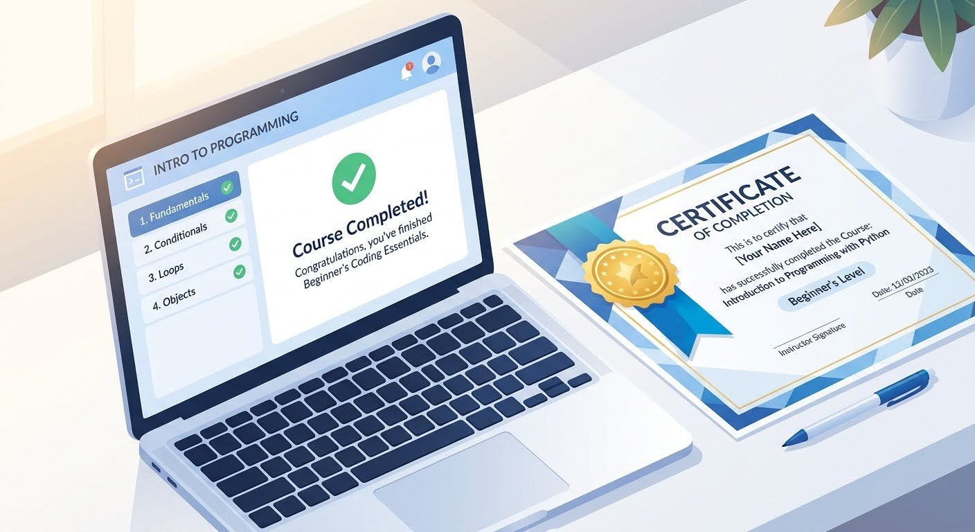 Онлайн-платформа обучения программированию и сертификат об окончании курса