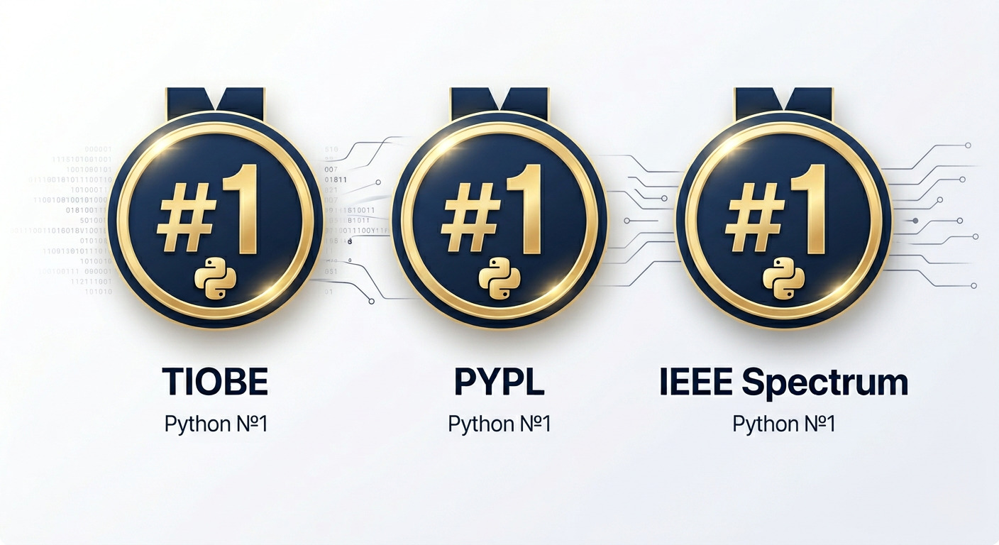 Python на первом месте в рейтингах TIOBE, PYPL и IEEE Spectrum