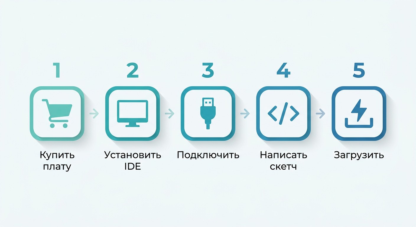 Пять шагов начала работы с Arduino с нуля до первого устройства