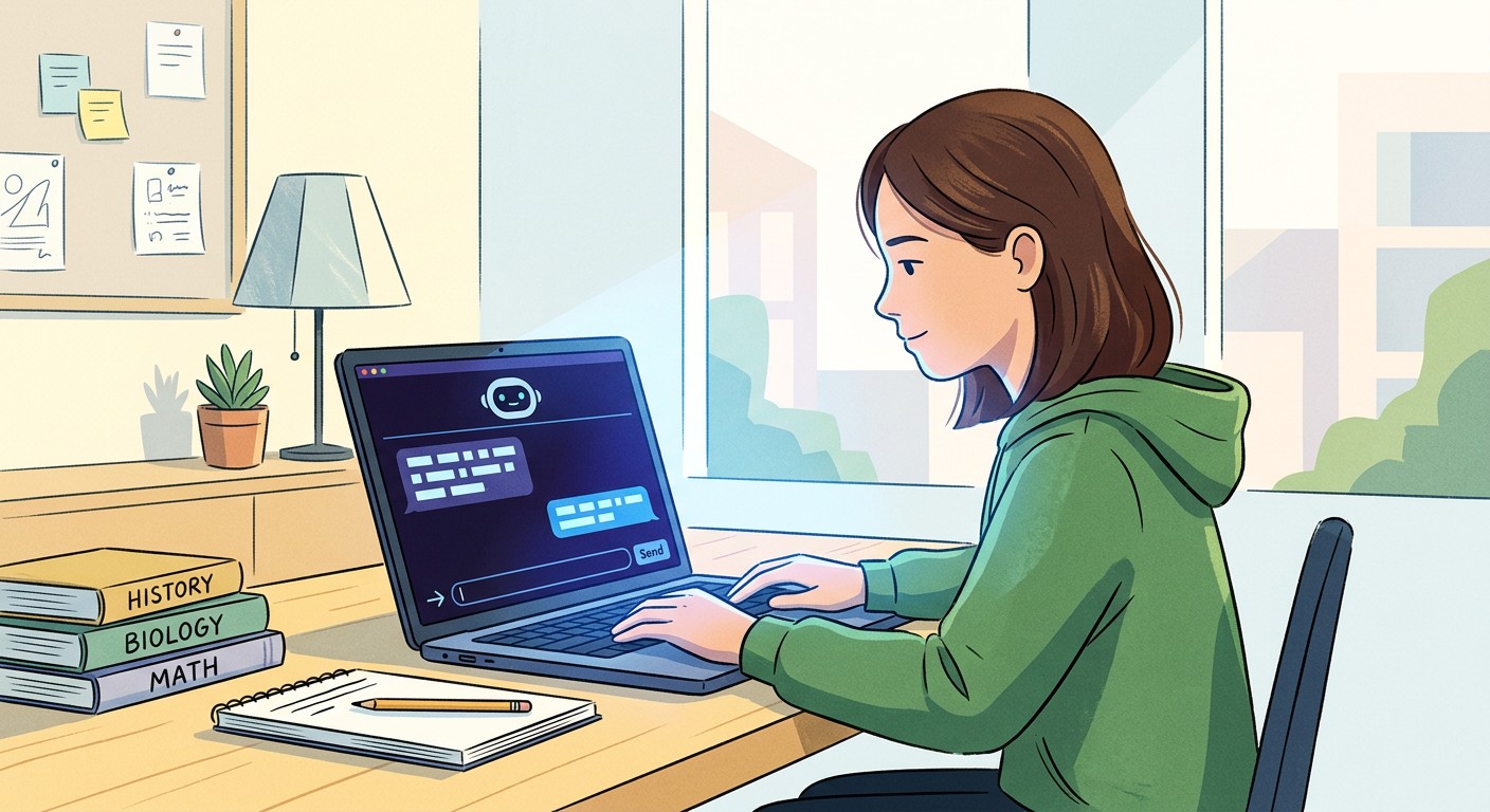 Школьник использует ChatGPT как универсальный ИИ-помощник
