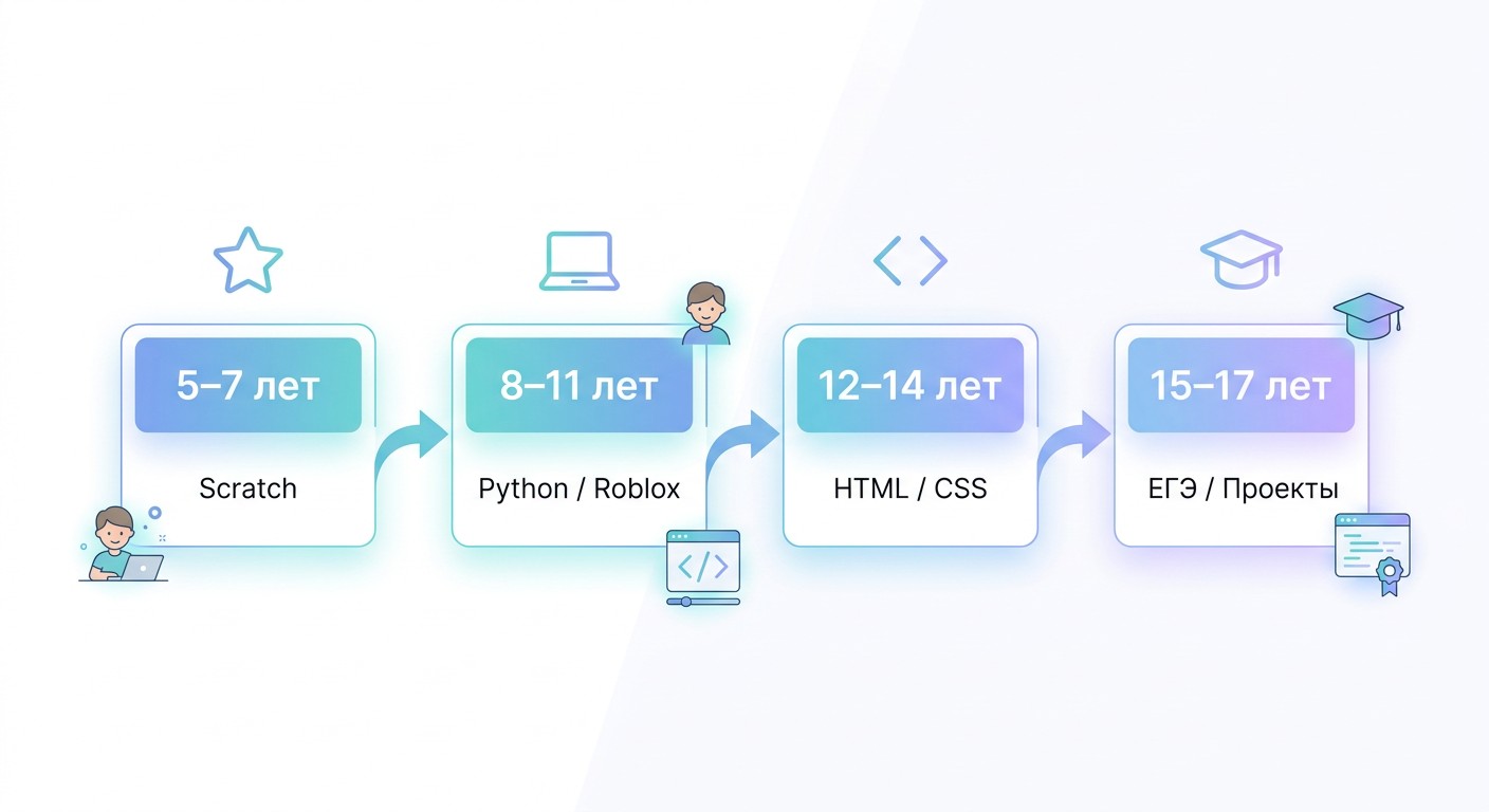Дорожная карта IT-обучения детей от Scratch до Python и ЕГЭ