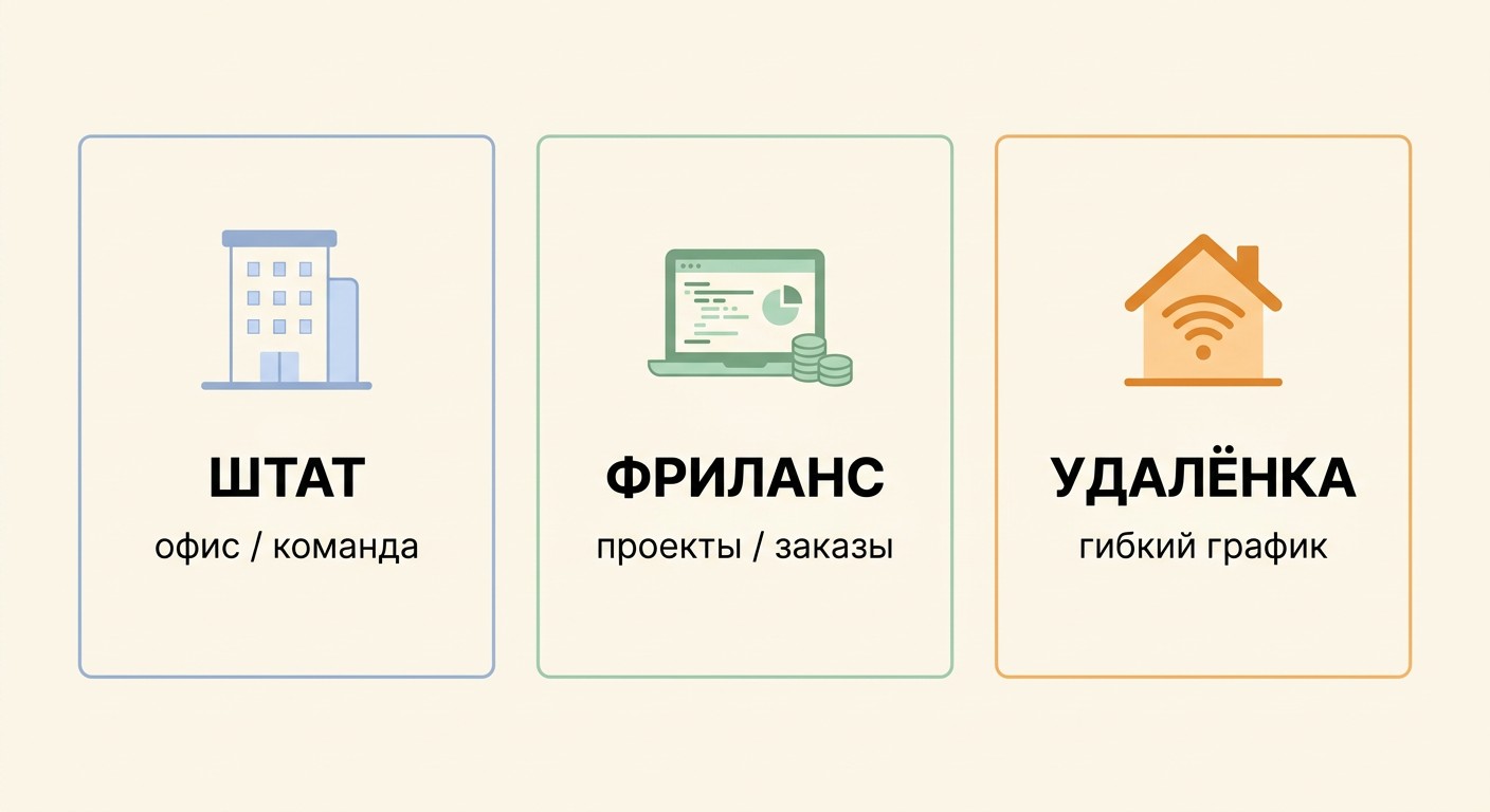 Форматы занятости веб-разработчика: штат, фриланс и удалённая работа