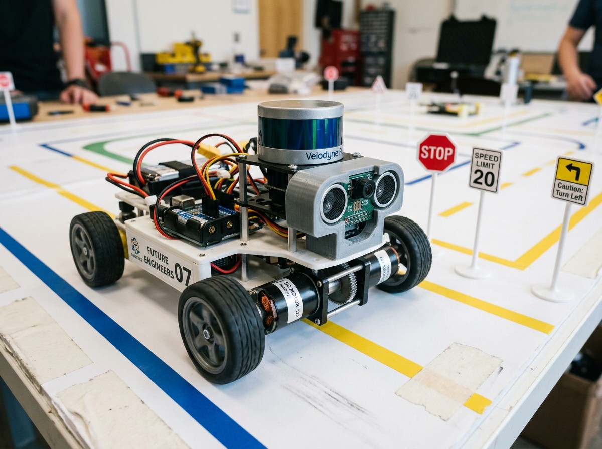 Автономный робот-автомобиль на треке в категории Future Engineers