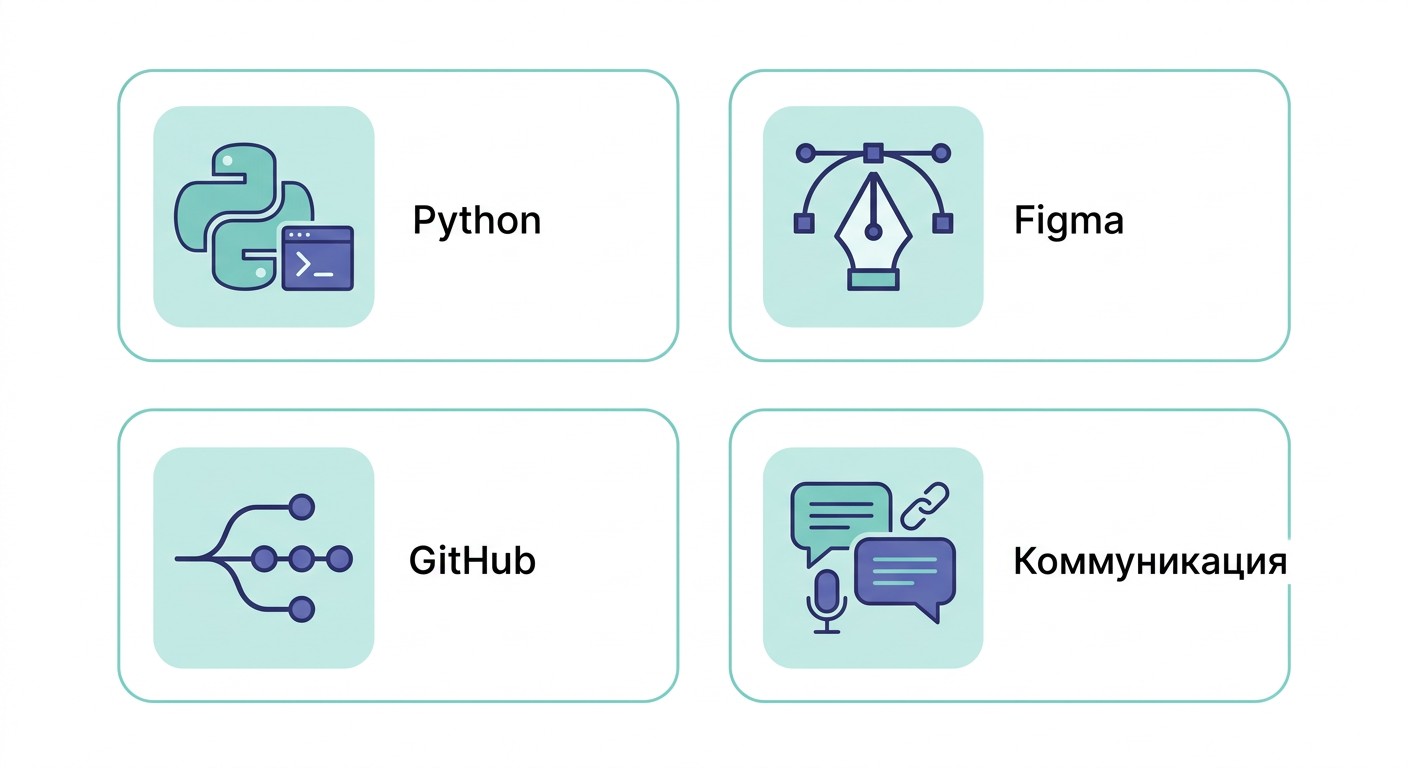 Технический минимум для хакатона школьников: Python, Figma, GitHub и коммуникация