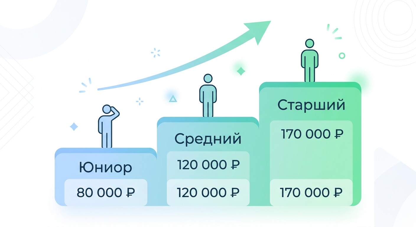 Карьерная лестница программиста: Junior, Middle и Senior с зарплатами