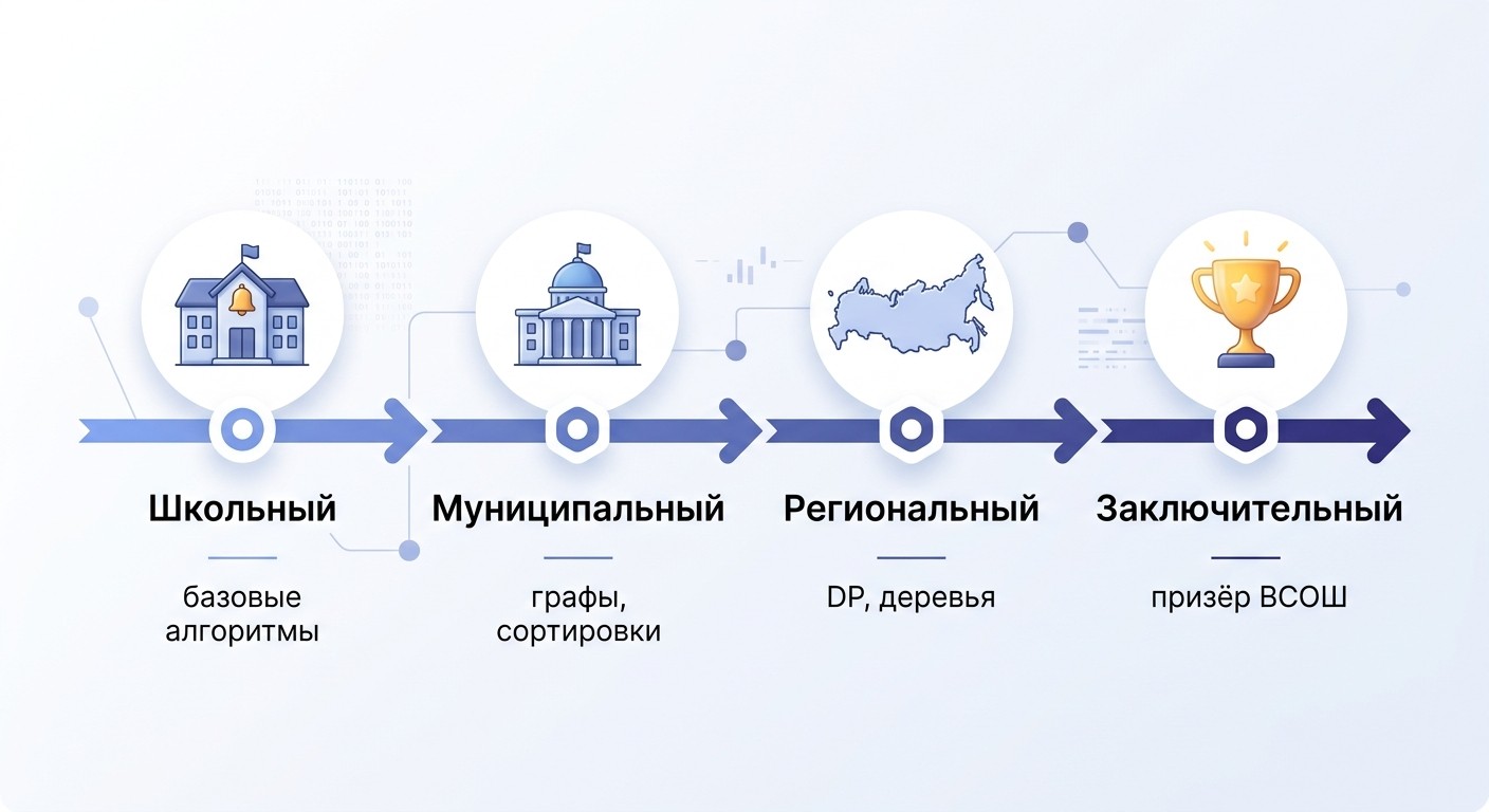 Путь к призёрству ВСОШ по информатике — 4 этапа подготовки
