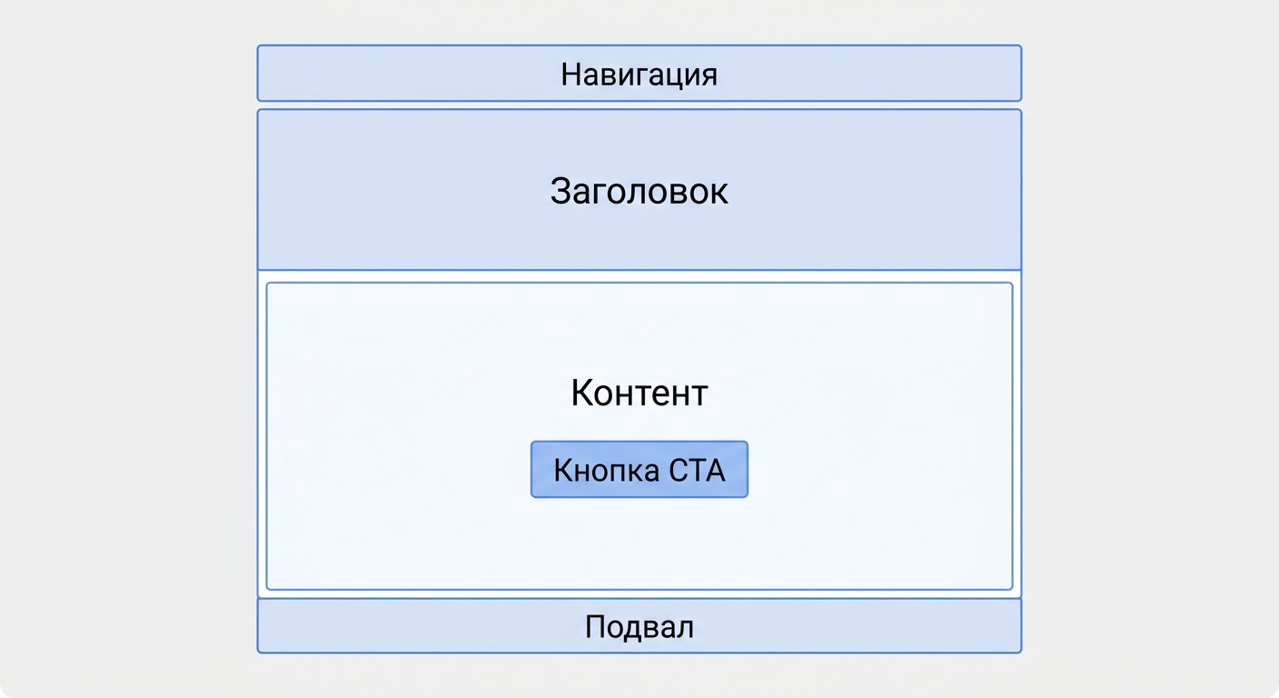 Схема интерфейса сайта с подписями элементов фронтенд-разработки