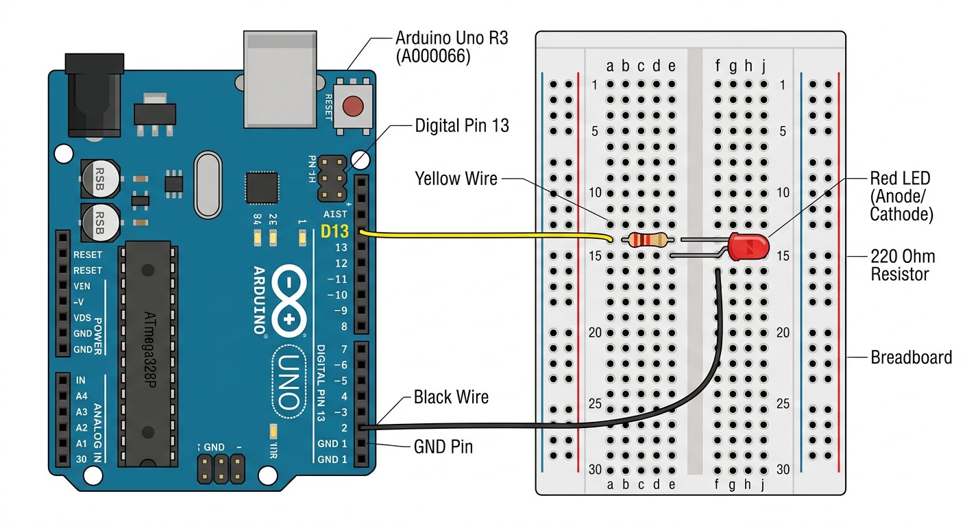 Схема подключения фоторезистора к Arduino Uno с резистором 10 кОм