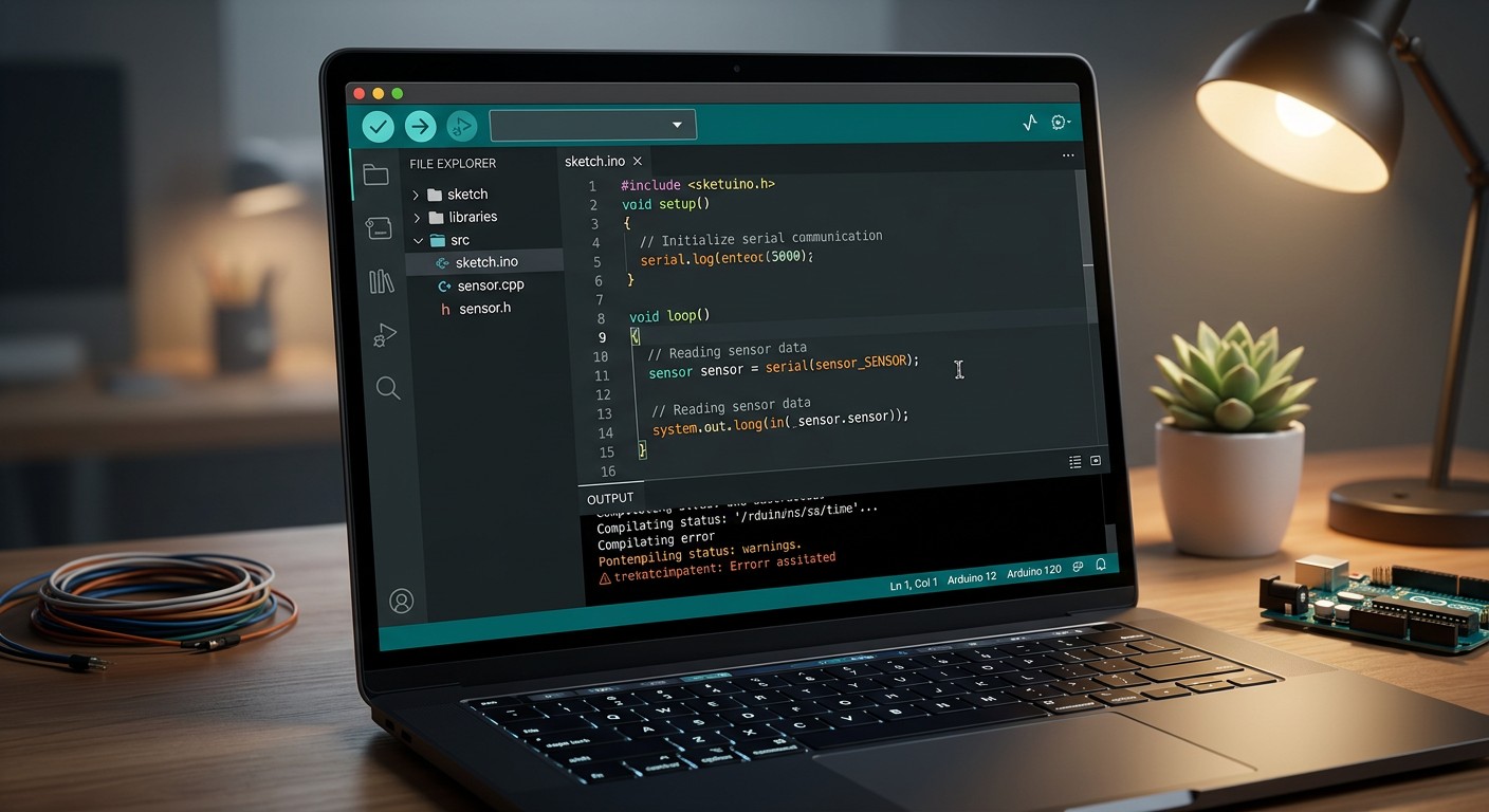 Схема подключения светодиода к Arduino Uno R3 через резистор 220 Ом