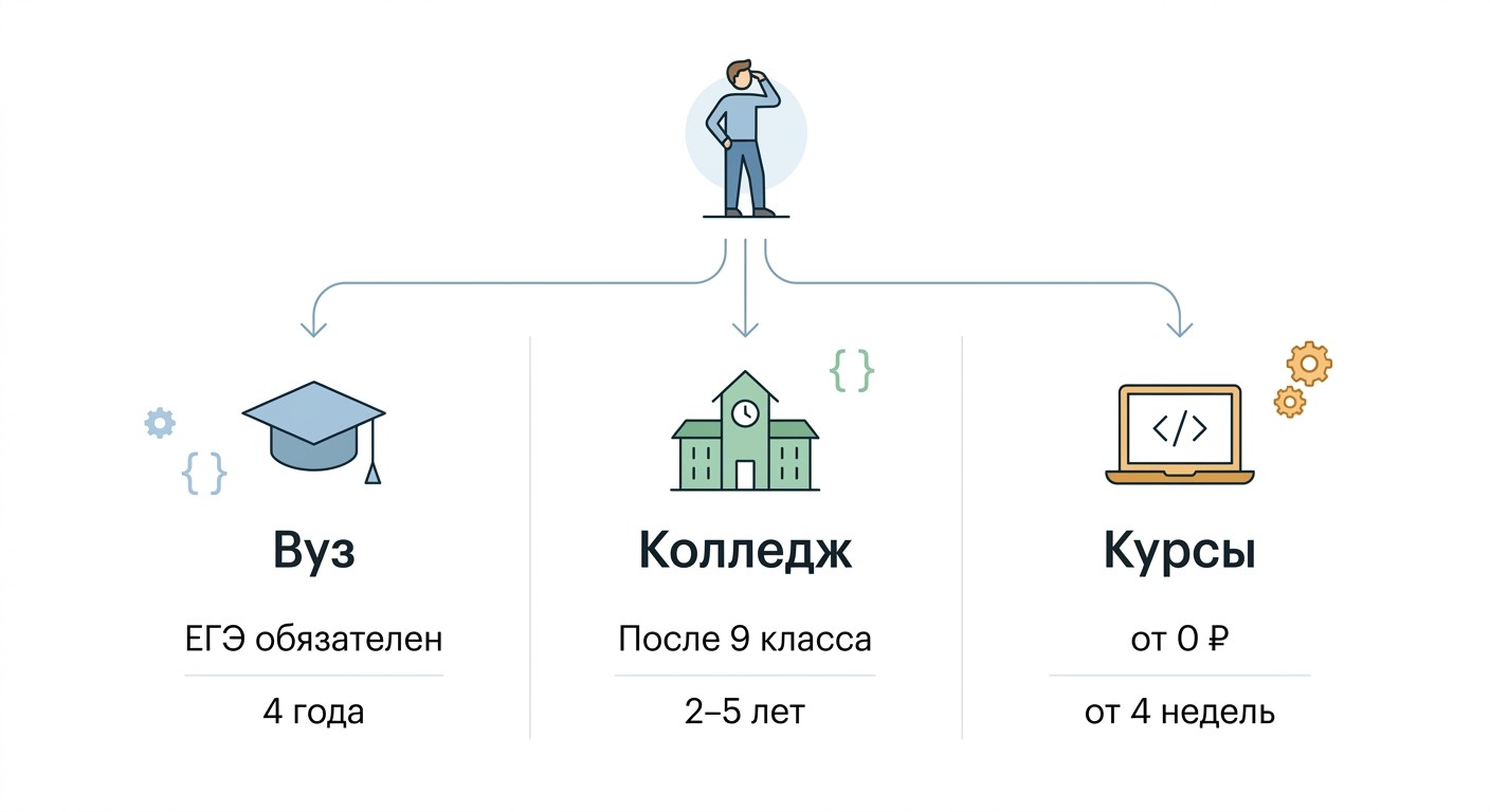 Три пути стать программистом: вуз, колледж и онлайн-курсы