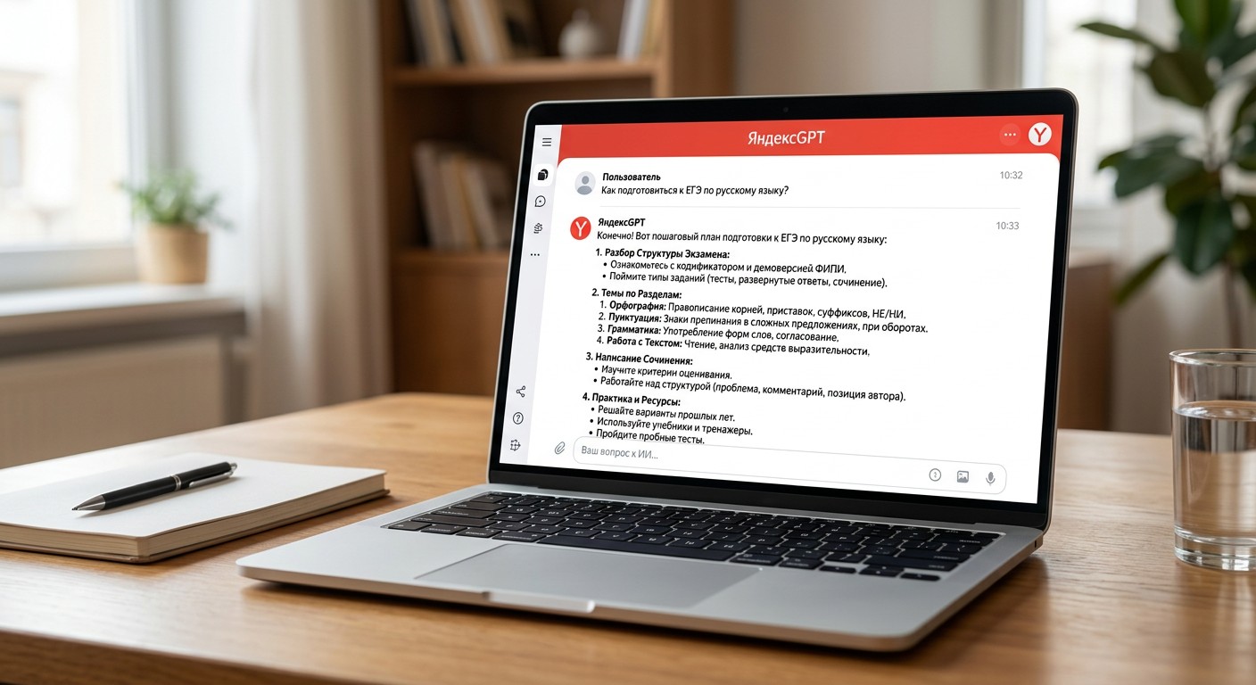 YandexGPT отвечает на вопрос школьника по теме ЕГЭ
