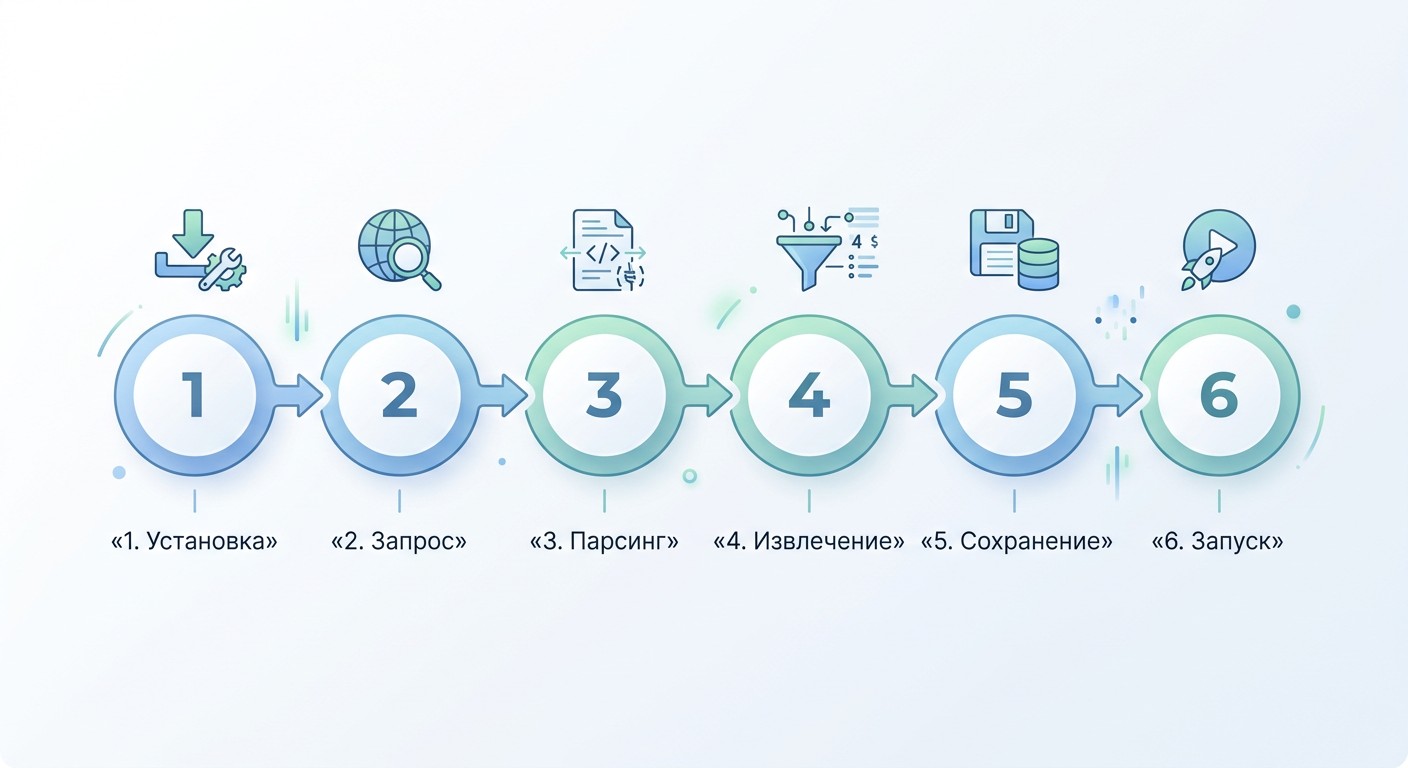 6 шагов создания парсера на Python — пошаговая схема