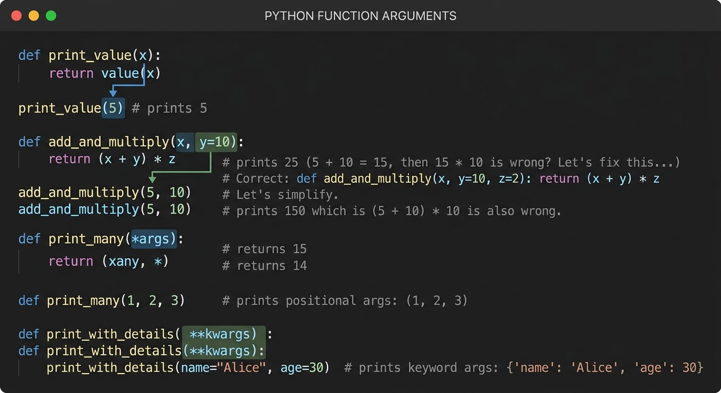 Аргументы Python — примеры кода с args kwargs и позиционными параметрами