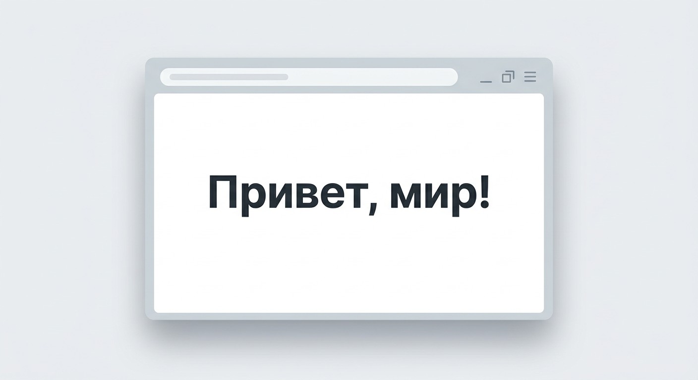 Браузер показывает первое веб-приложение Flask Python — страница Привет мир