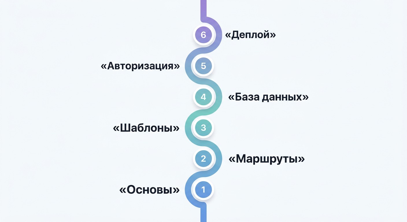 Роадмап Flask Python: 6 шагов обучения от основ до деплоя в продакшн