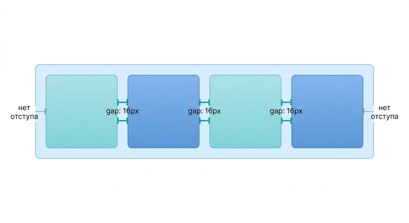 Свойство gap в Flexbox CSS: отступы только между элементами