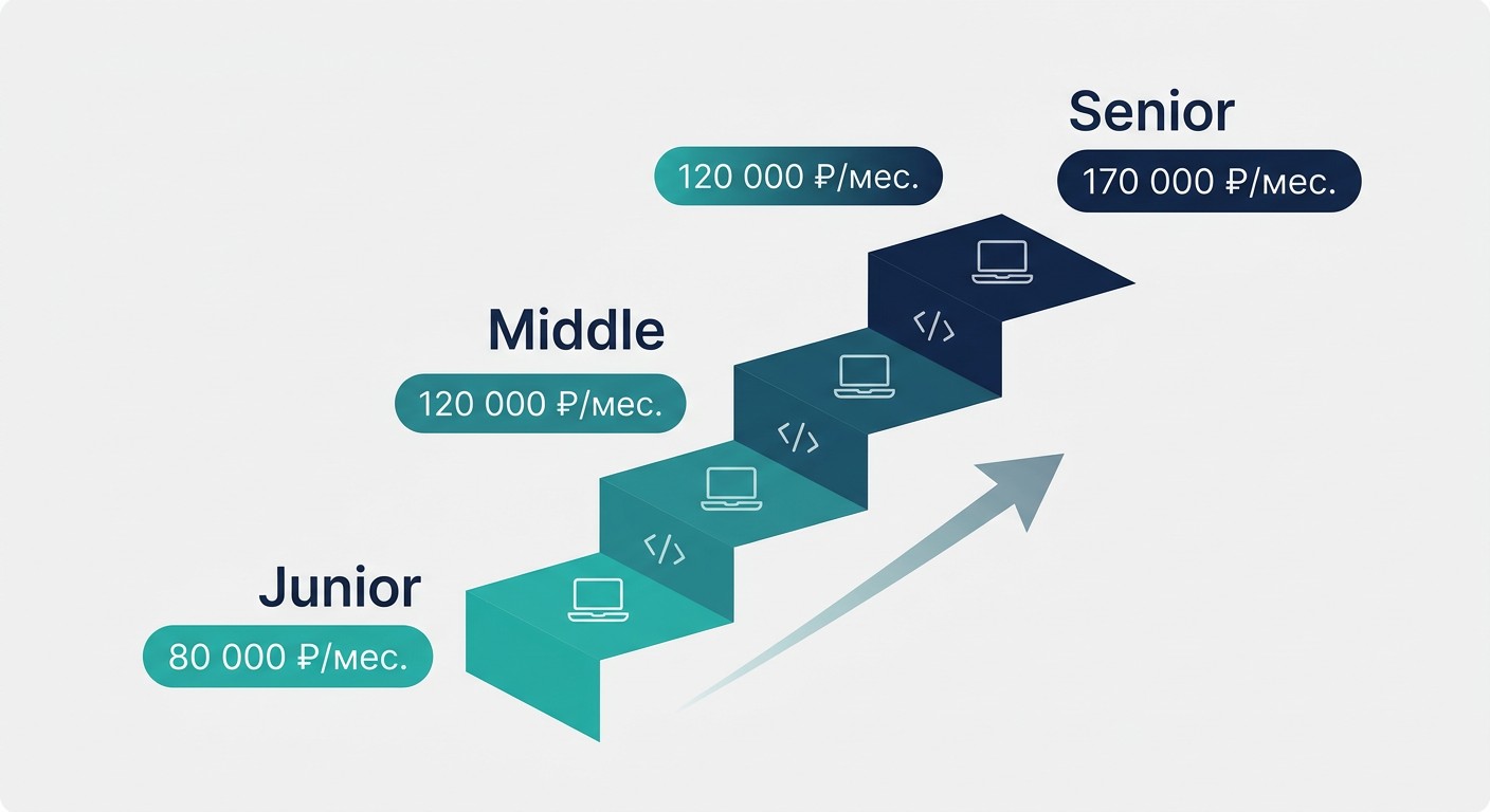 Карьера в IT: зарплата Junior Middle Senior разработчика в России