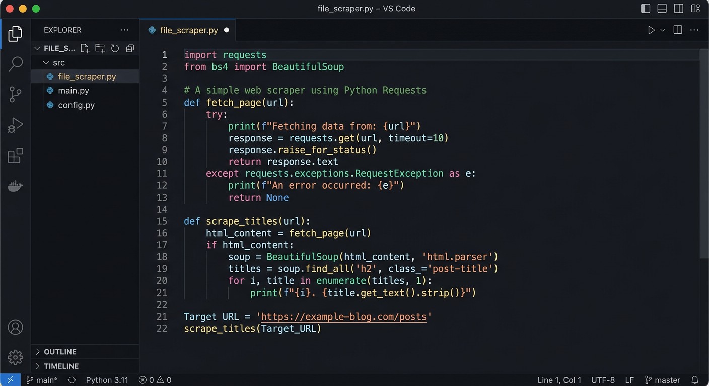 Код Python с функцией requests.get для парсинга сайта