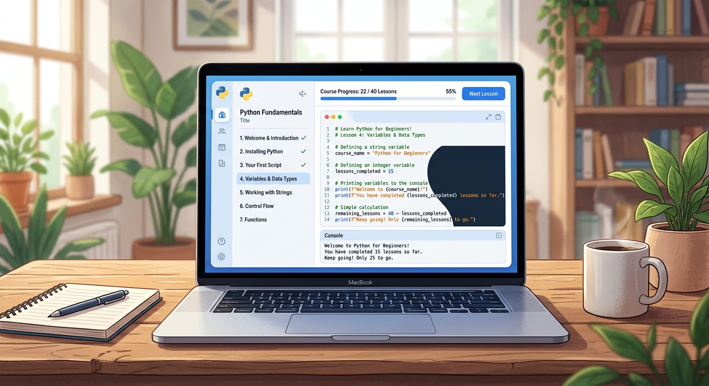 Онлайн-платформа для обучения программированию на Python — интерфейс курса