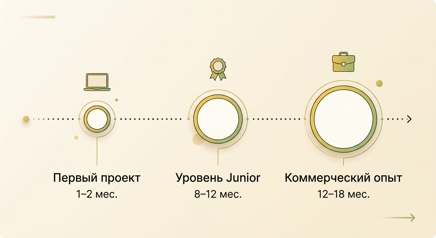 Сколько учить JavaScript — таймлайн вех от новичка до Junior