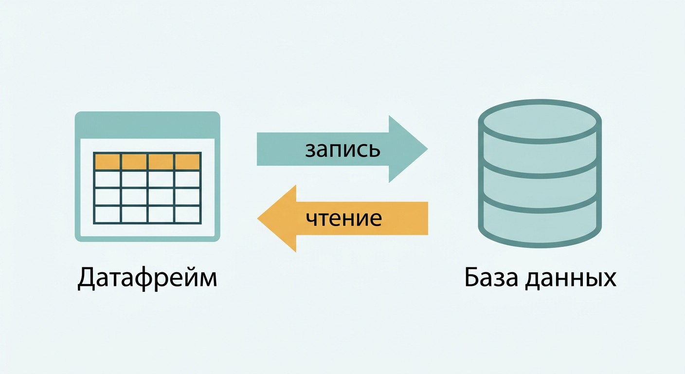 Двунаправленный обмен данными между датафреймом Pandas и базой SQLite